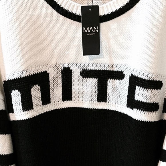 Boohoo Man Oversized Boxy Color Block Sweater - Picture 6 of 15